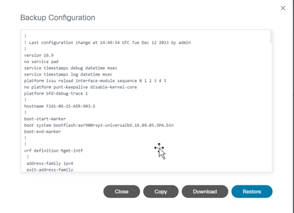 Backup Configuration