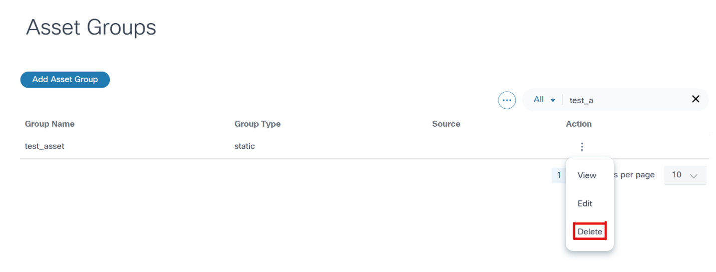Delete Asset Groups