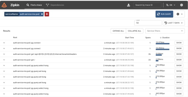 Trace List