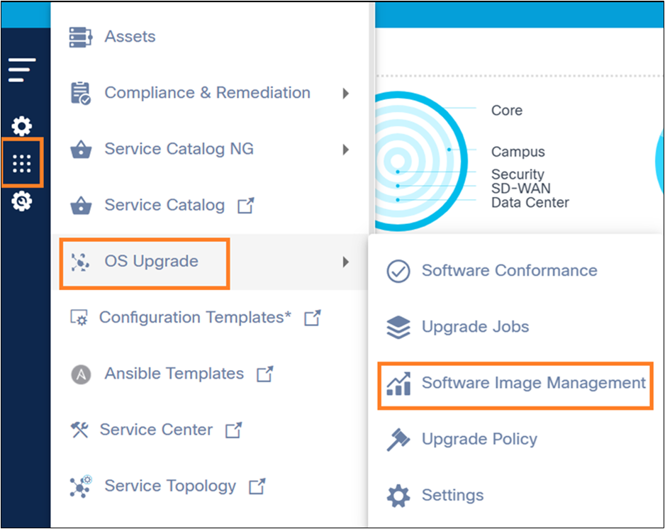 Software Image Management Navigation