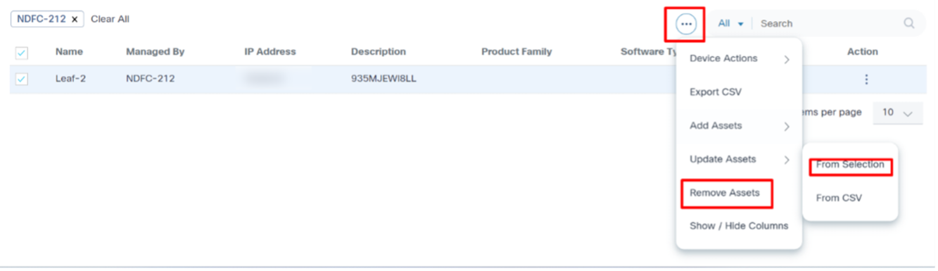 Remove Assets From Selection