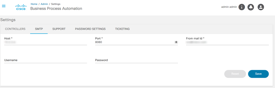 SMTP Tab