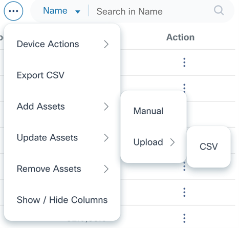 Upload > CSV