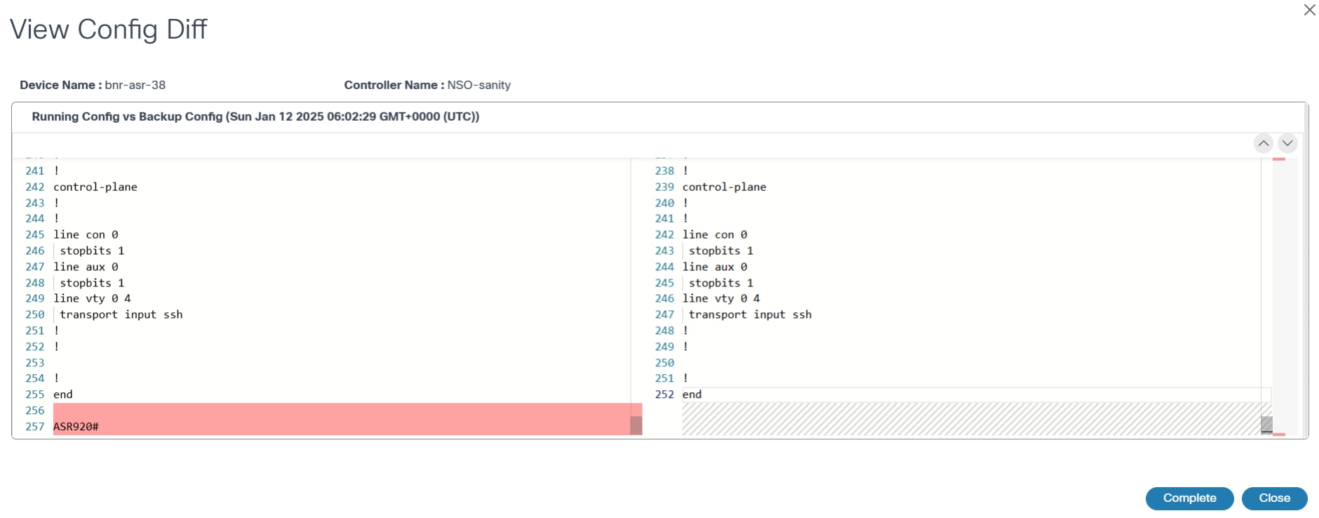 View Config Diff
