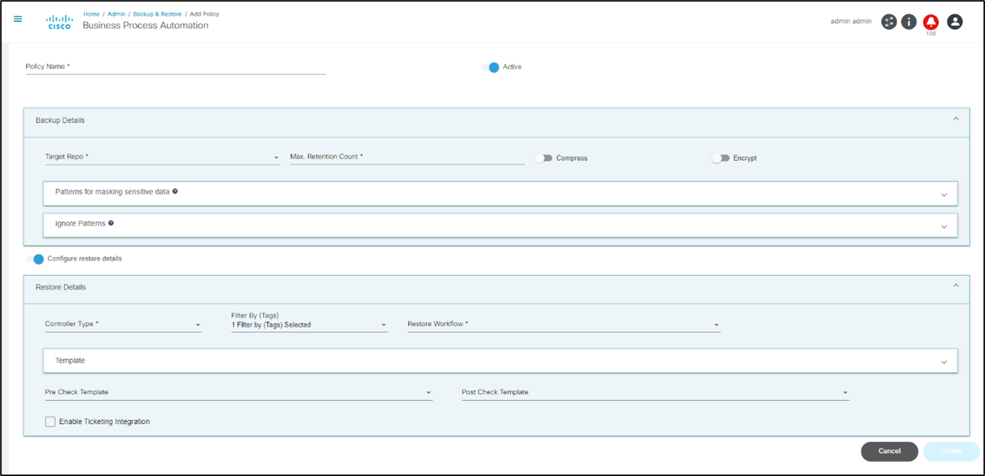 Add or Edit Policies