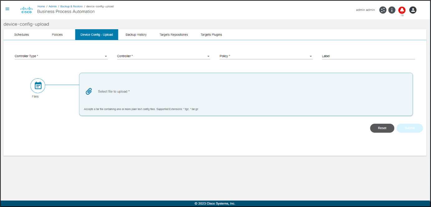 Device Configuration - Upload