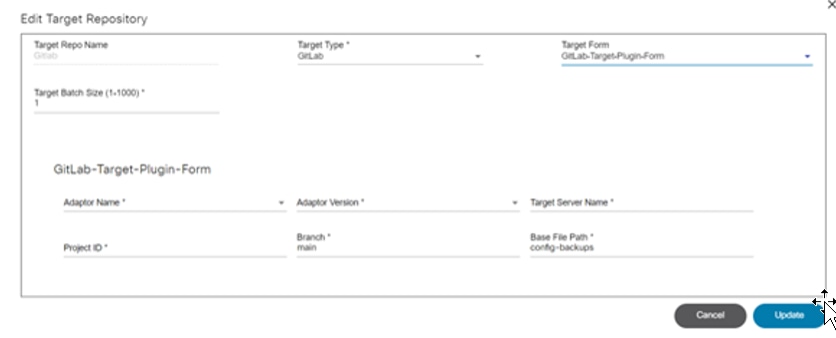 Adding or Editing Target Repositories