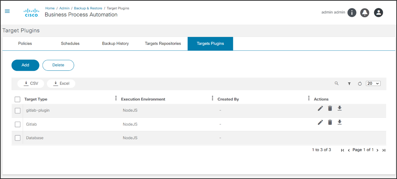 Target Plugins Tab