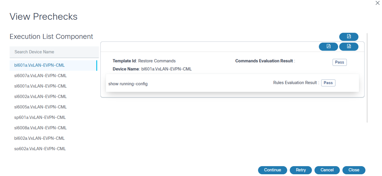 View Prechecks for Multiple Devices