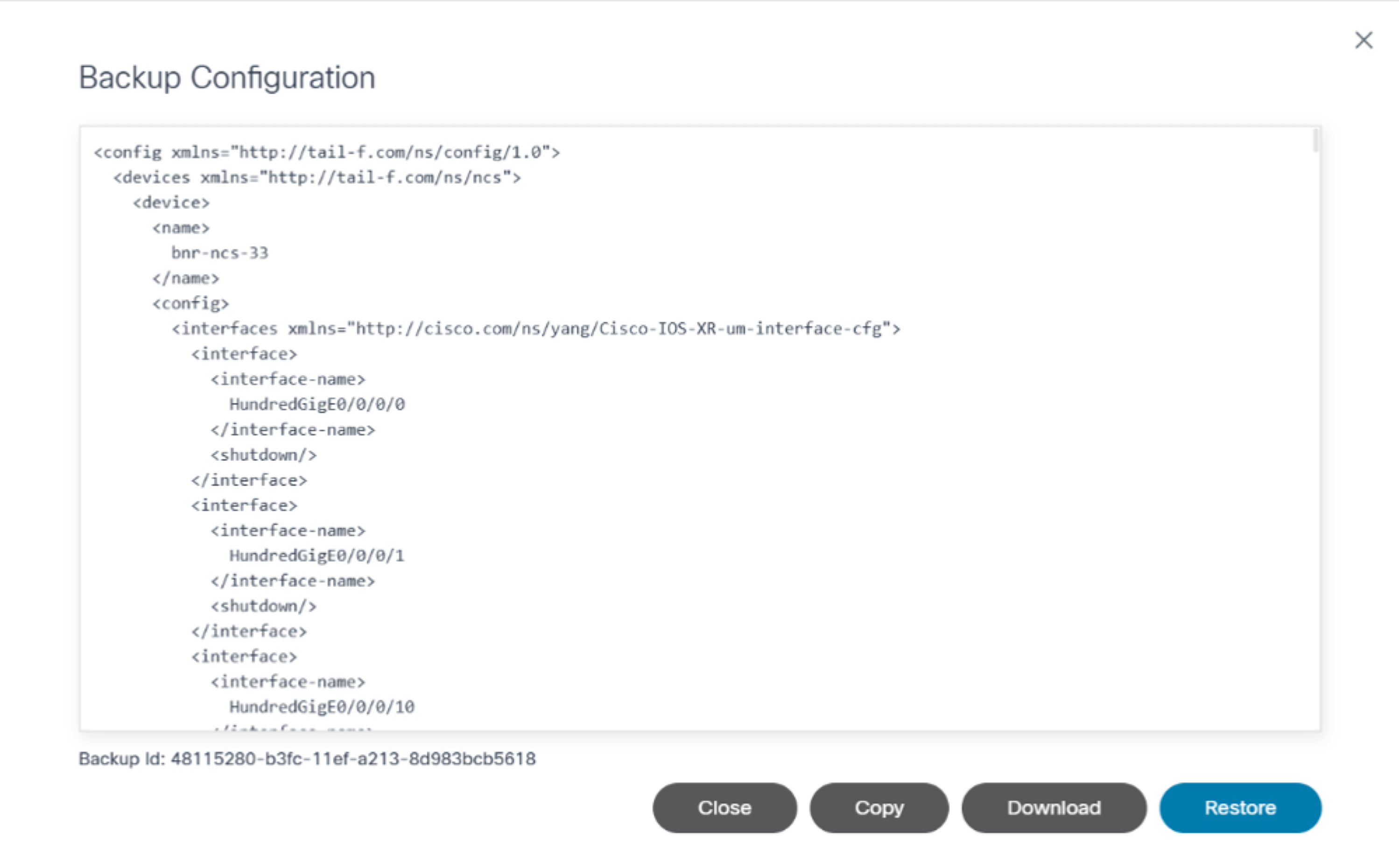 Backup Configuration