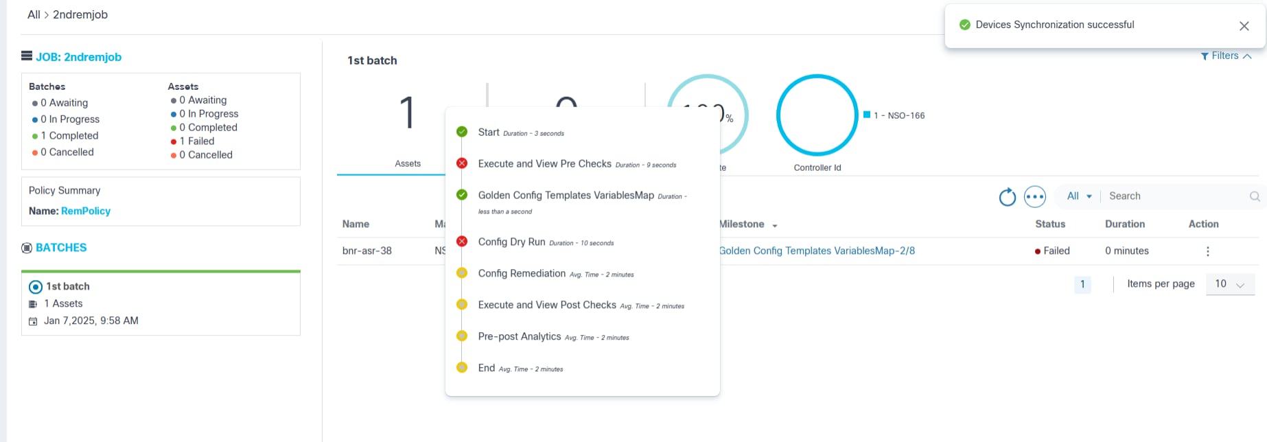 Remediation Execution: Inline Milestone Details