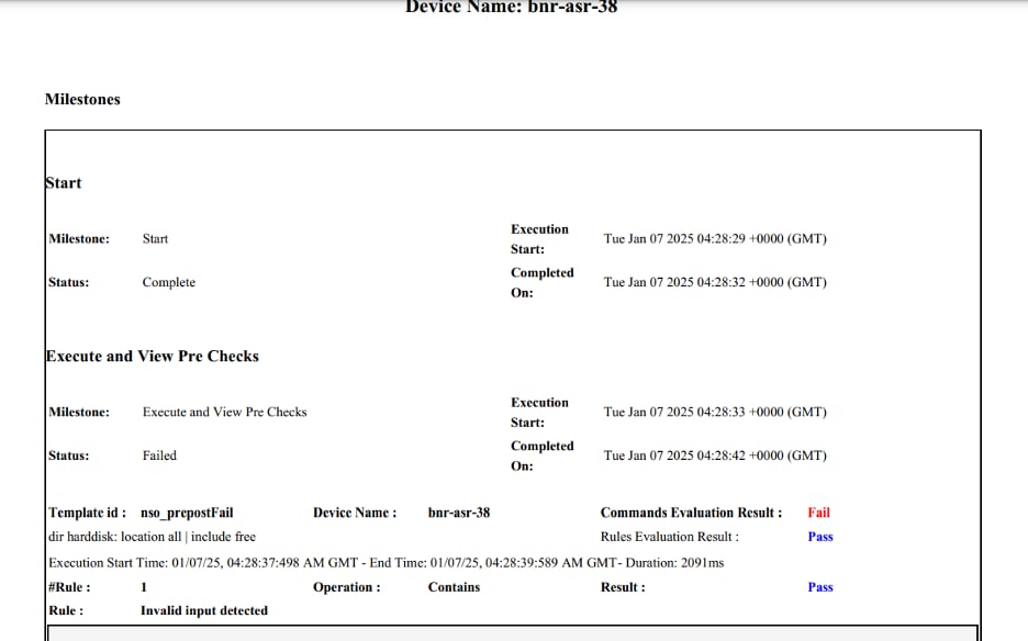 Remediation Execution: Device Details - Milestone View PDF Report