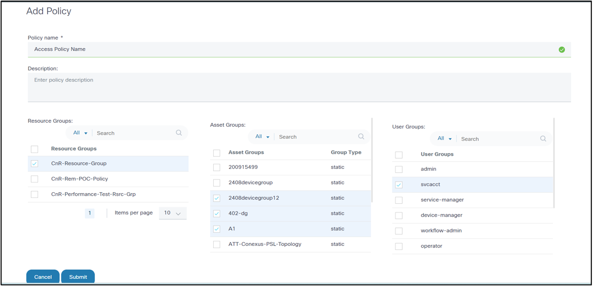 Create Access Policy