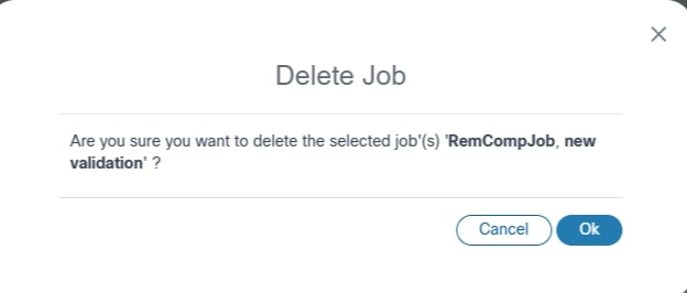 Delete Compliance Job Confirmation