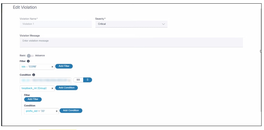 Create or Edit Rule violations – Basic Mode