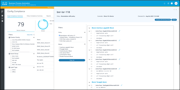 Remediation Config Page