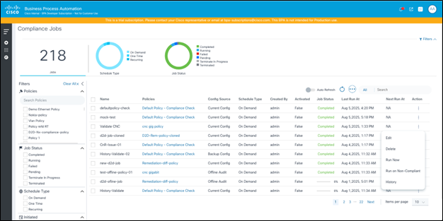 Compliance Job – Run Now and Run on Non-Compliant