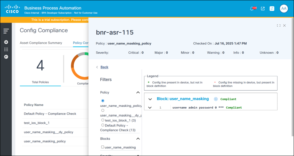 Mask sensitive data in view violations page