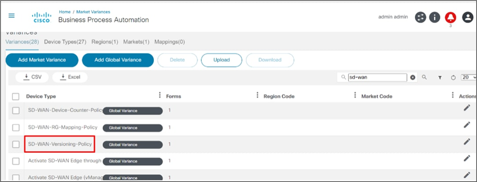 Template Management in vManage