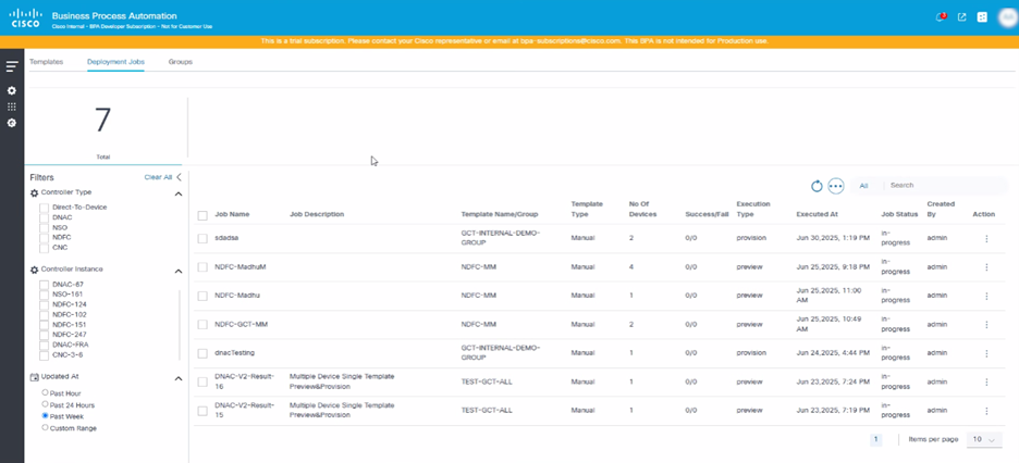 Deployment Job Dashboard