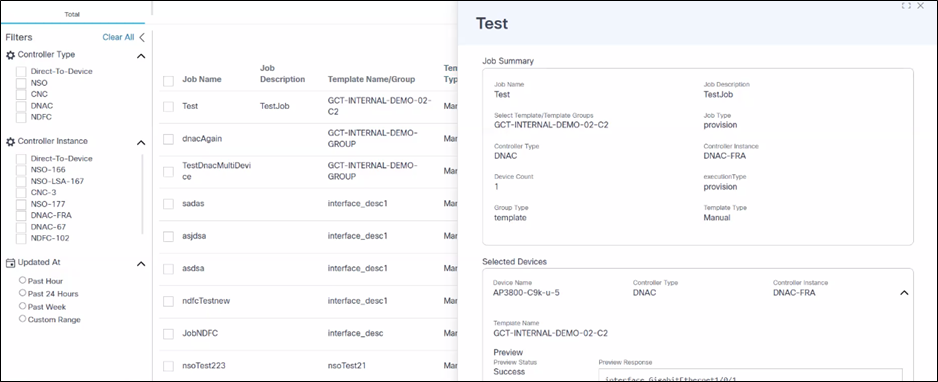Device Preview and Provision Results