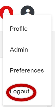 User Icon Logout Action