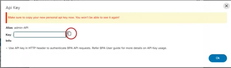 Copy API Key