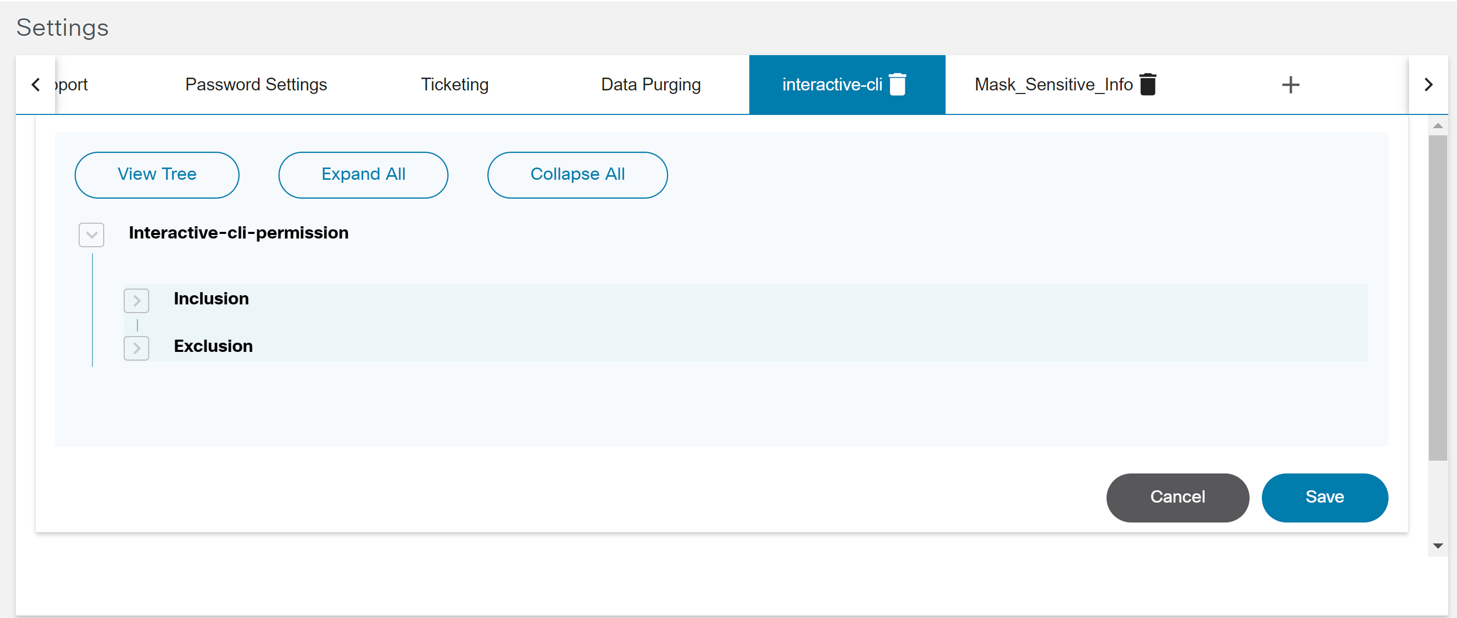 Settings: Interactive-CLI