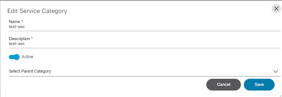 Edit Service Category
