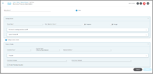 Policies Add/Edit