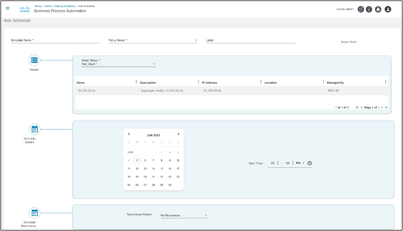 Schedules Add/Edit