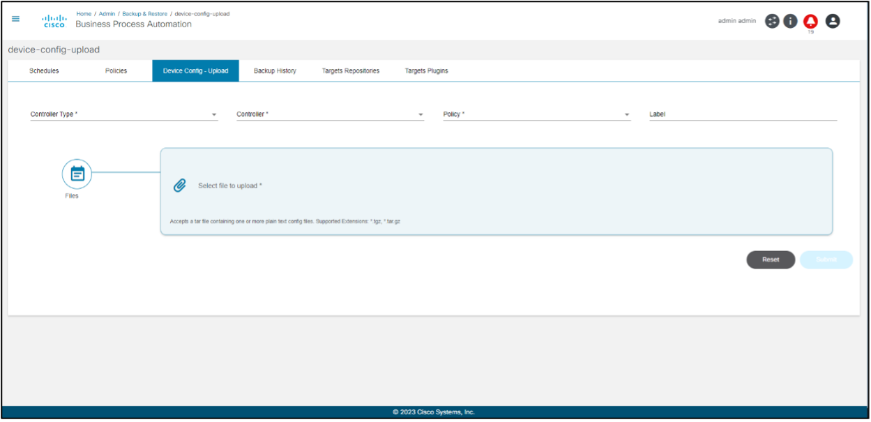 Device Configuration - Upload