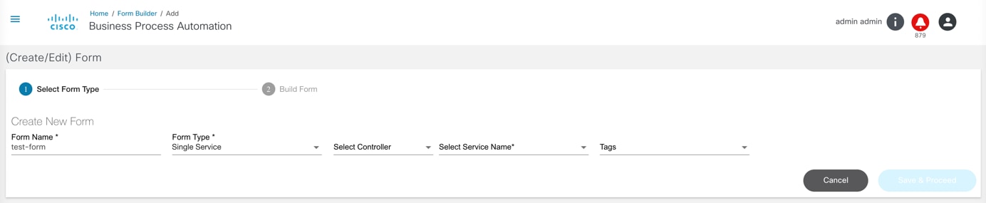Create/Edit Form Page