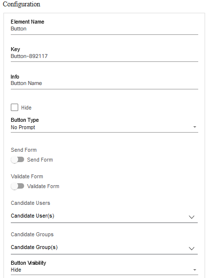 Button Configuration Window
