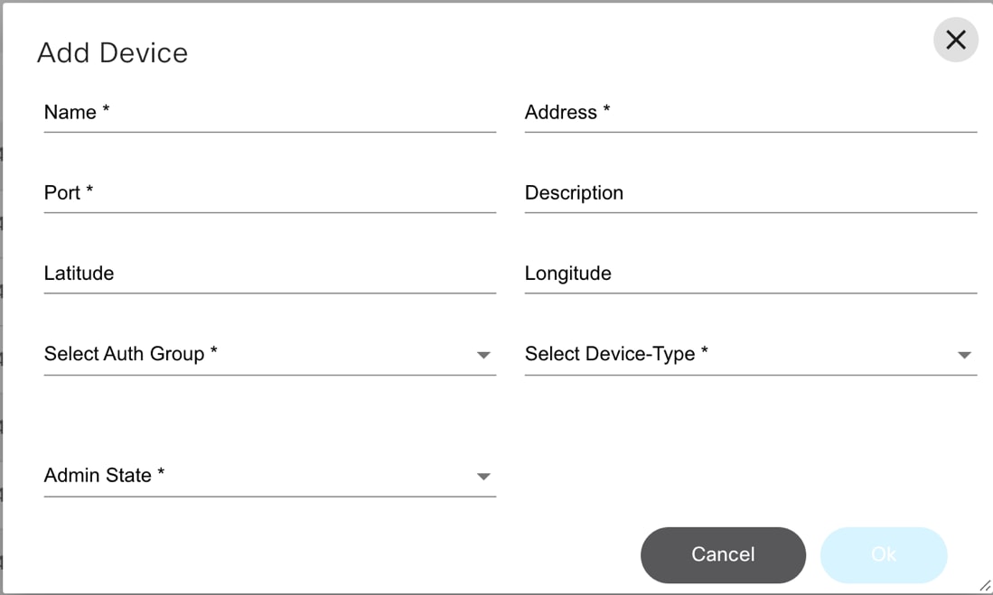 Add Device Window for NSO