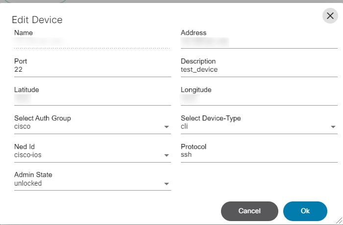 Edit Device: NSO Controller
