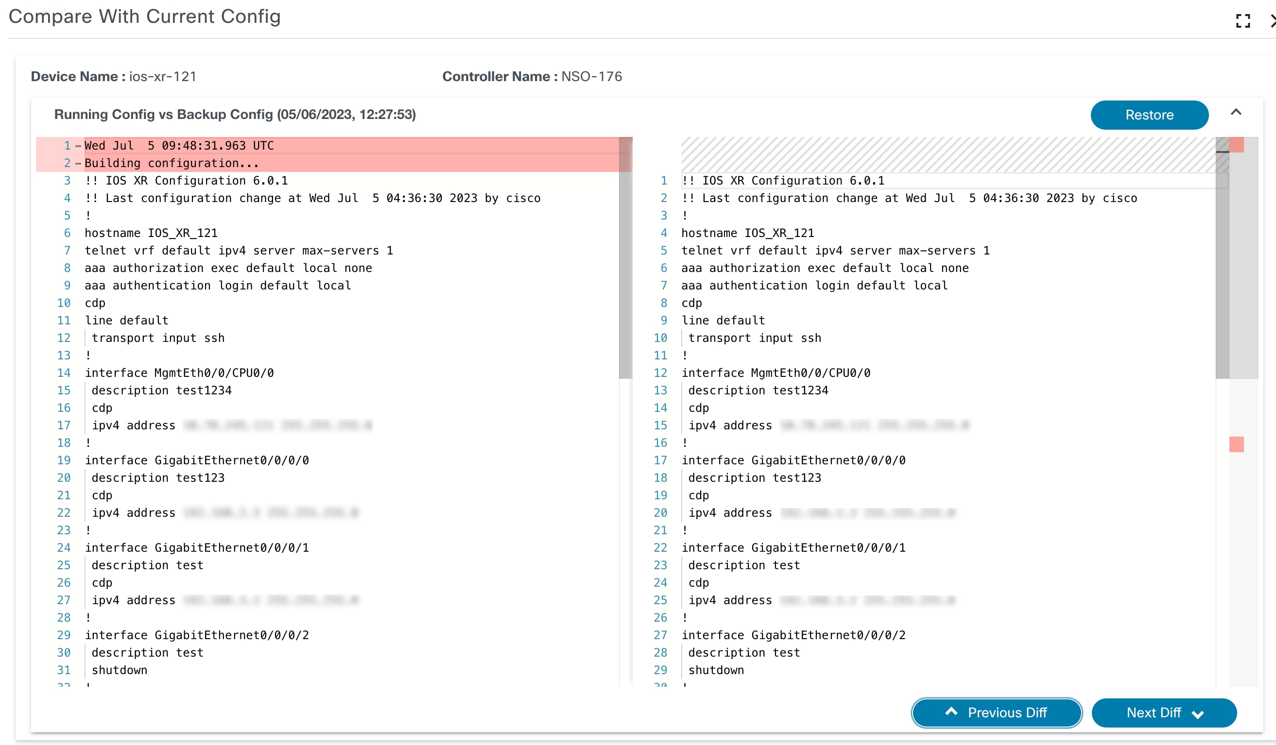 Compare Configuration