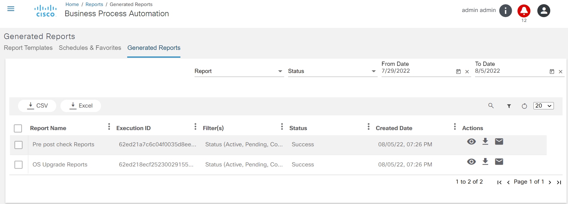 Generated Reports