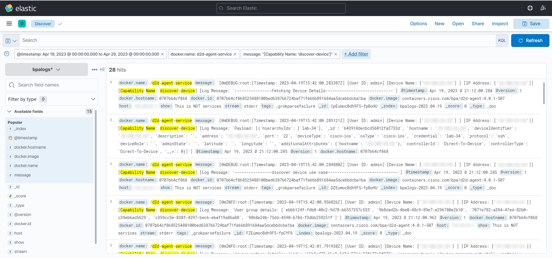 BPA Logs: discover-device