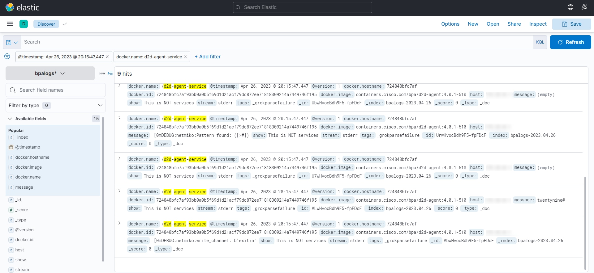 Filters can be applied to see all Device internal logs on specific timeframe