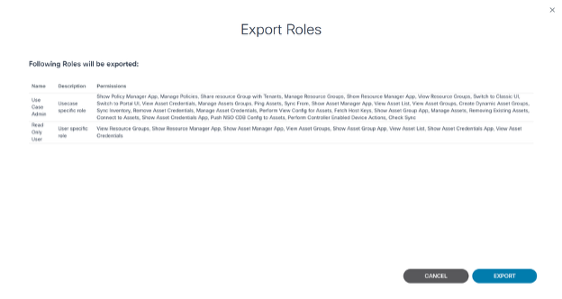 Export Roles