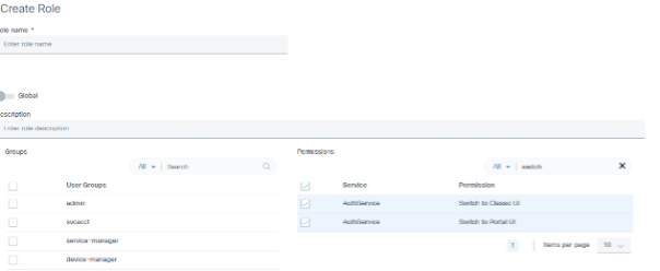Permissions for Classic and Portal UI