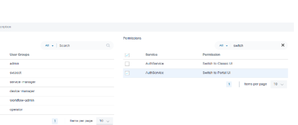 Permission to Switch to Portal UI Only