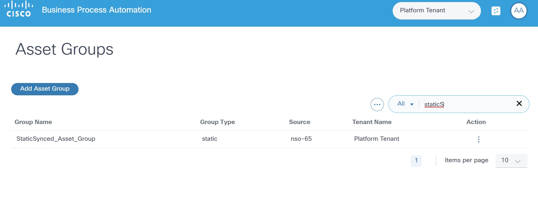 Asset Groups