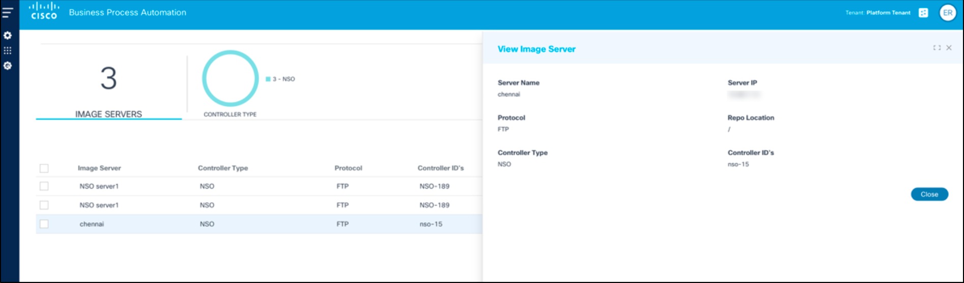 View Image Server Panel