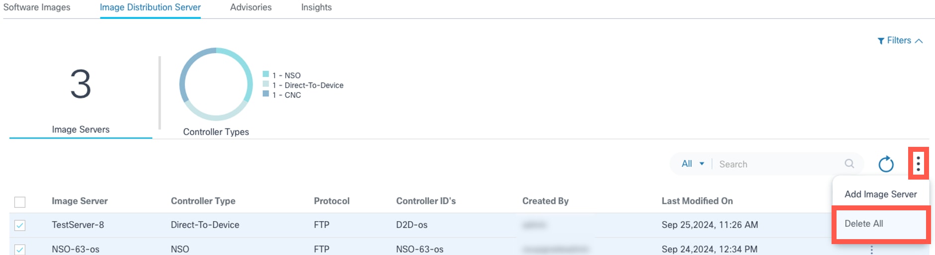 Delete Multiple Image Servers