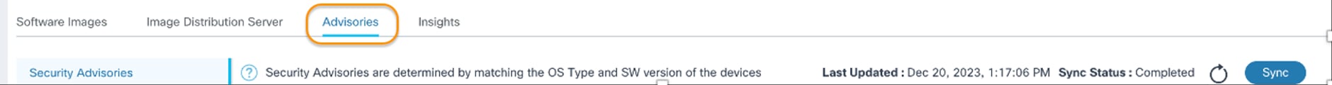 Advisories Tab