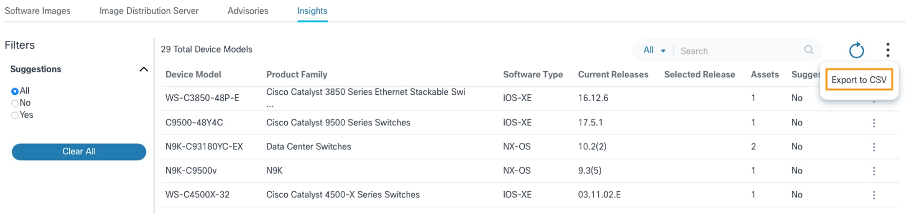 Export to CSV