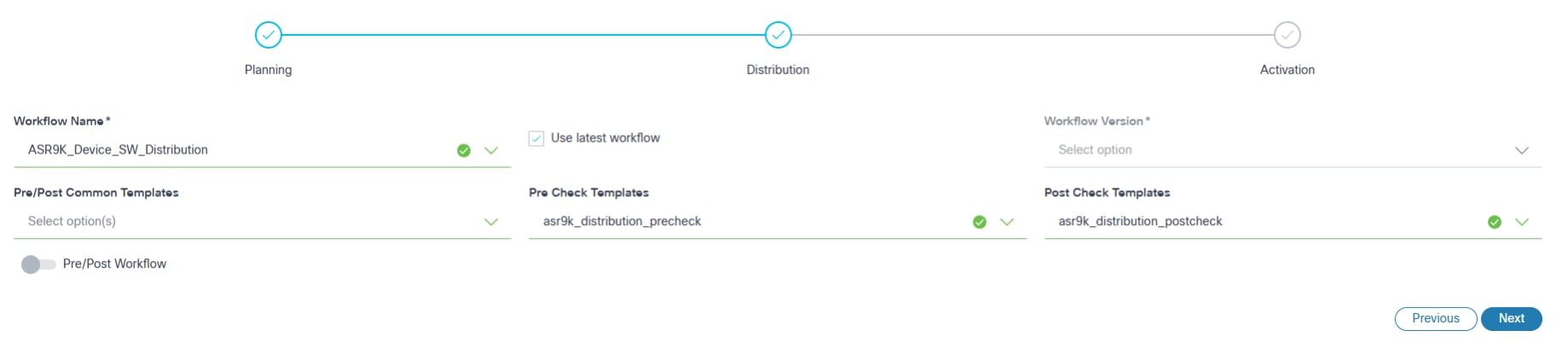 Image Distribution Section – Single Step Upgrade