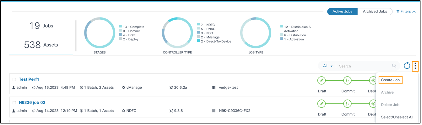Create Upgrade Job Option
